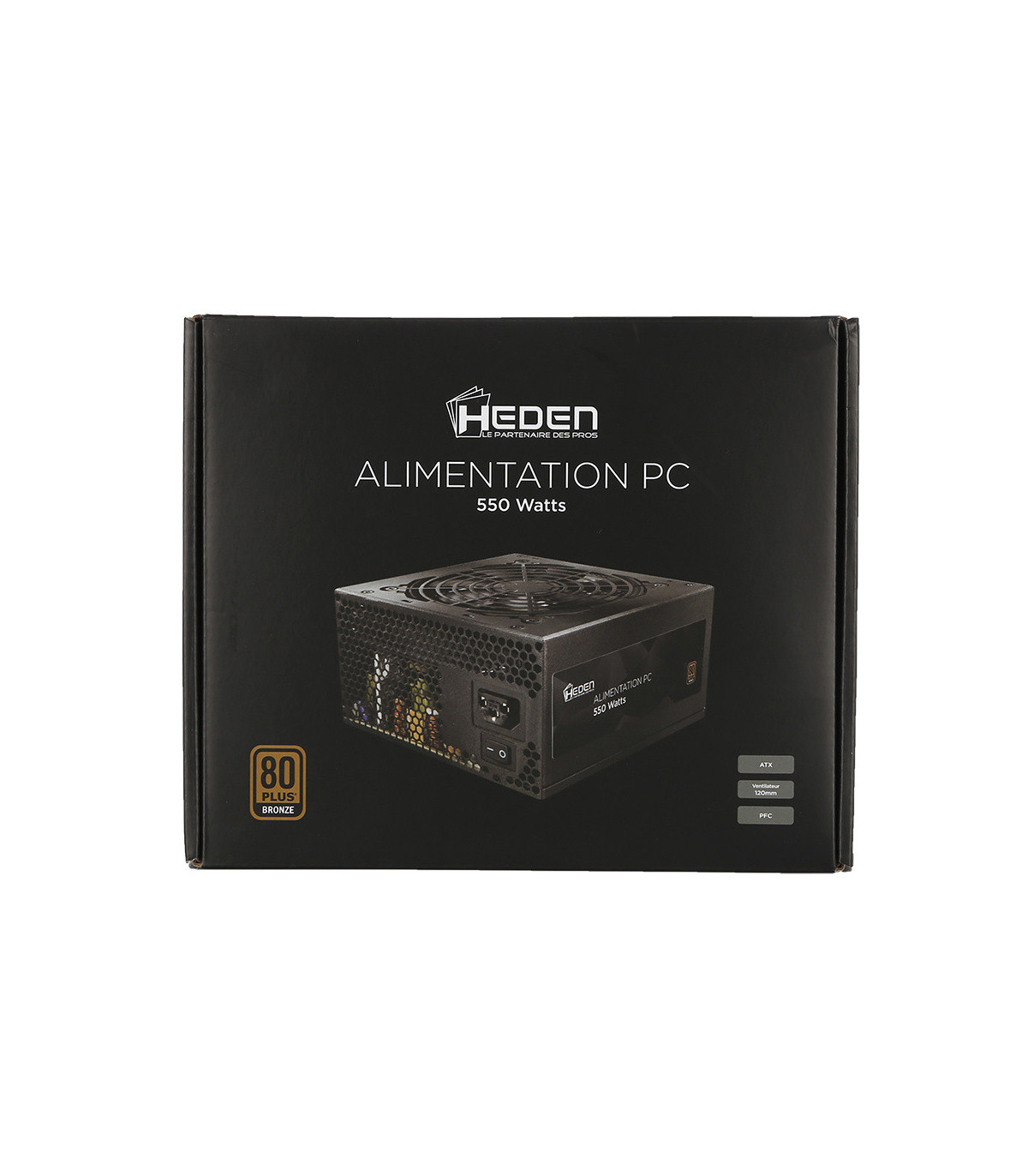 Alimentation PC ATX HEDEN 80PLUS BRONZE 550W Ventilateur 120mm / PFC