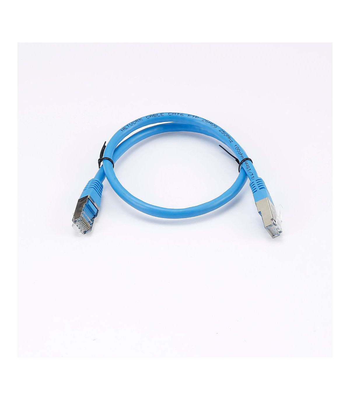 C ble RJ45 Male/Male droit CAT6 F/UTP - Longueur 0.50M - Bleu - en sachet