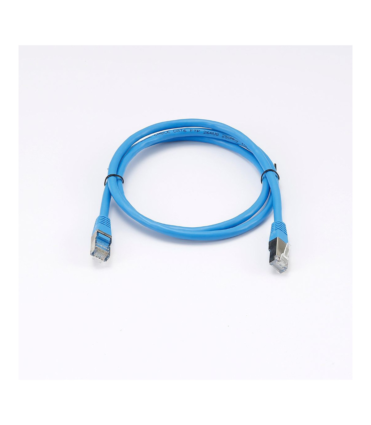 C ble RJ45 Male/Male droit CAT6 F/UTP - Longueur 1M - Bleu - en sachet