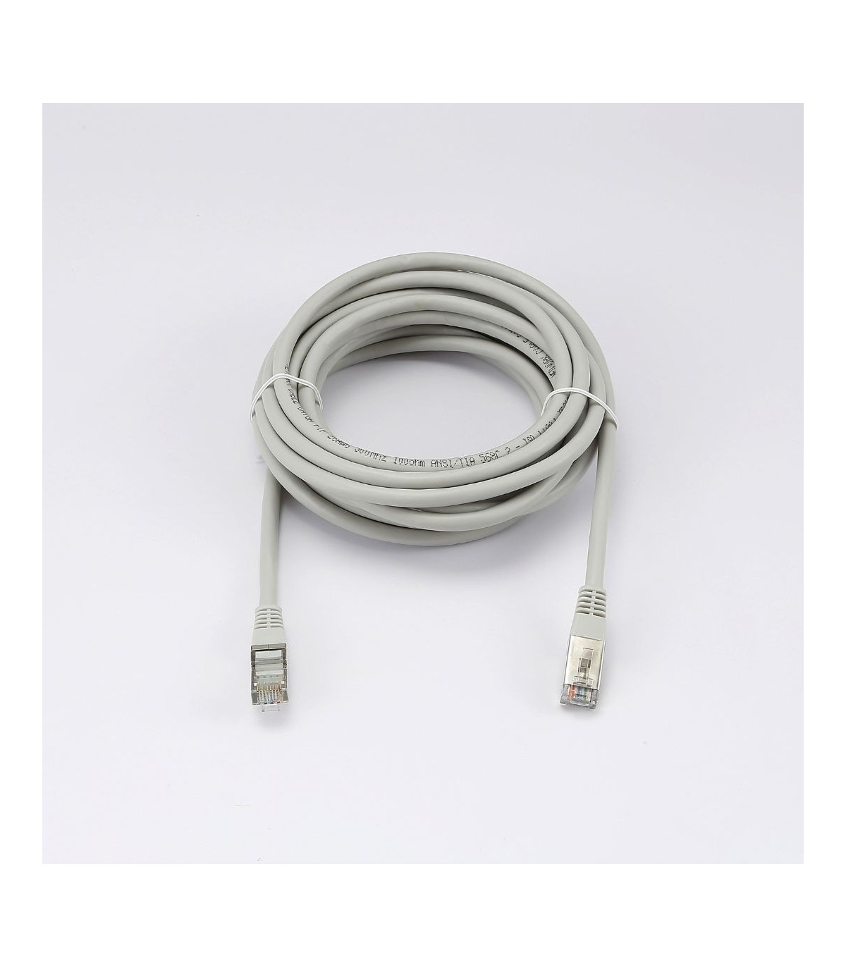 C ble RJ45 Male/Male droit CAT6 F/UTP - Longueur 5M - Gris - en sachet