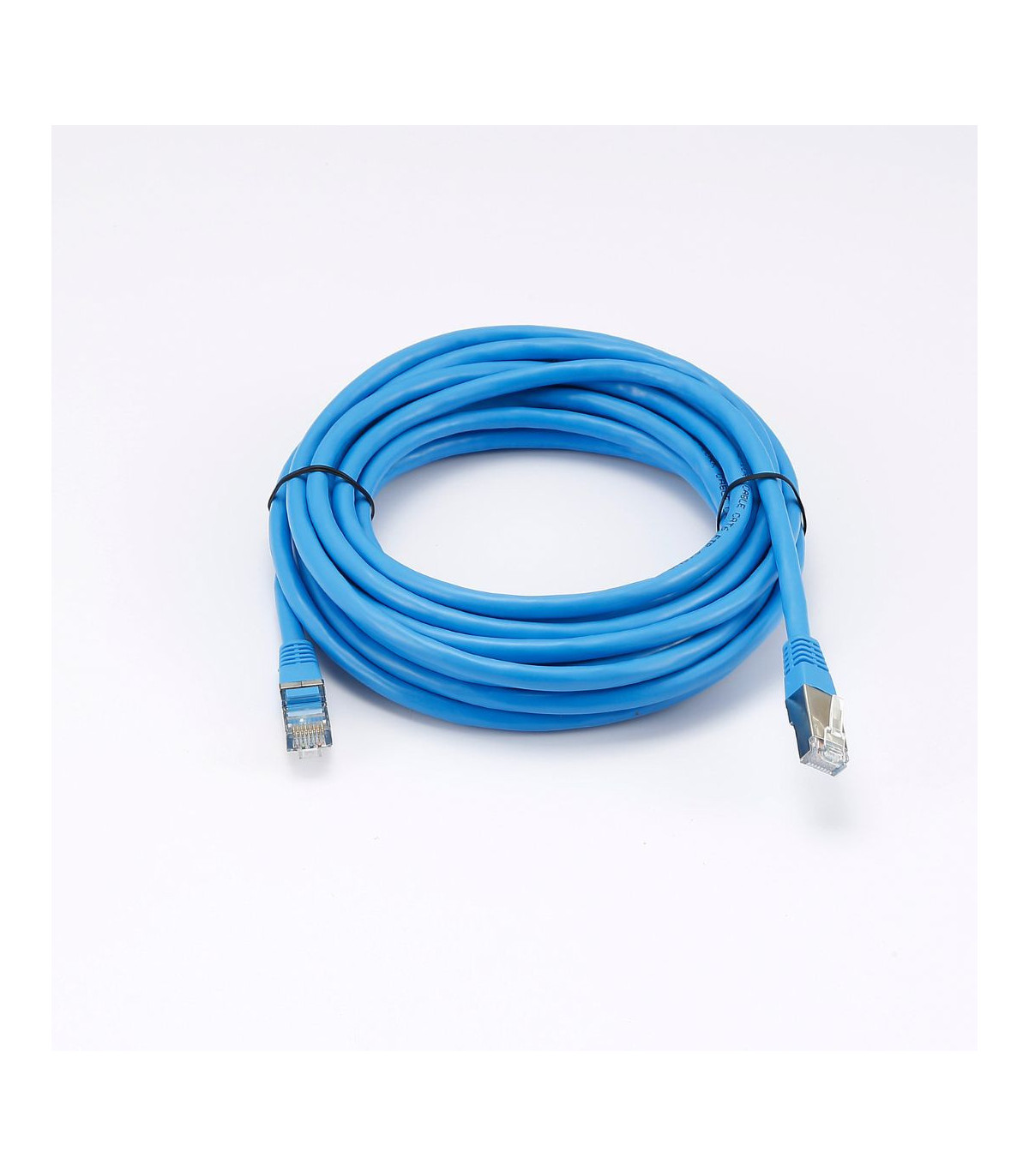 C ble RJ45 Male/Male droit CAT6 F/UTP - Longueur 5M - Bleu - en sachet