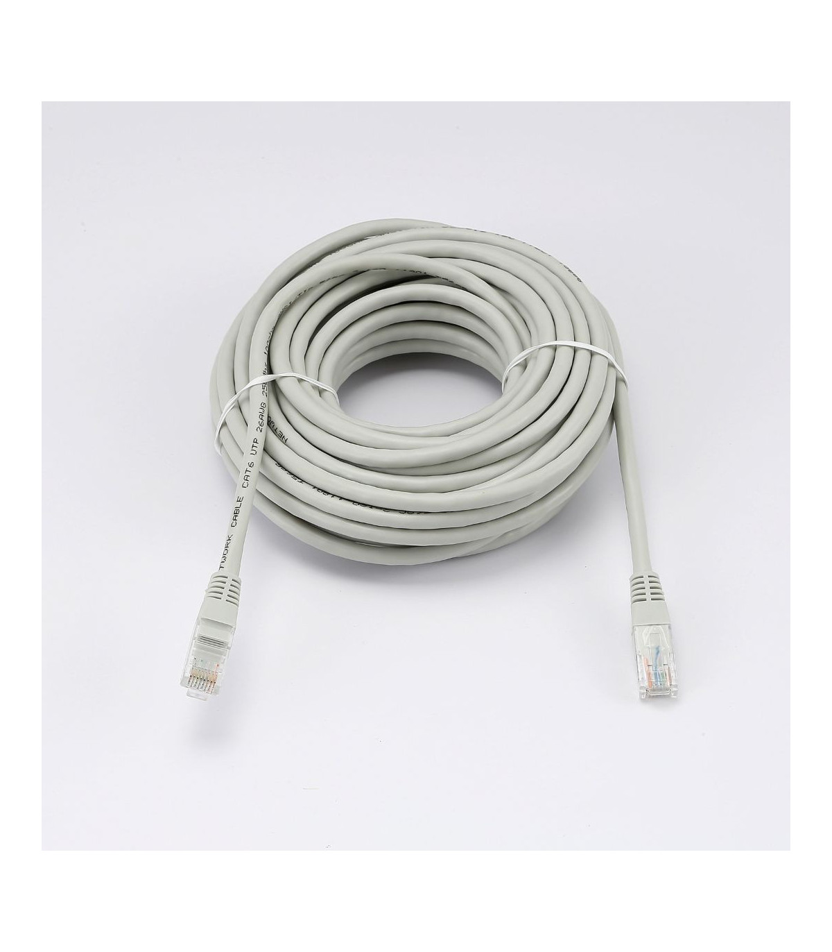 C ble RJ45 Male/Male droit CAT6 U/UTP - Longueur 10M - Gris - en sachet