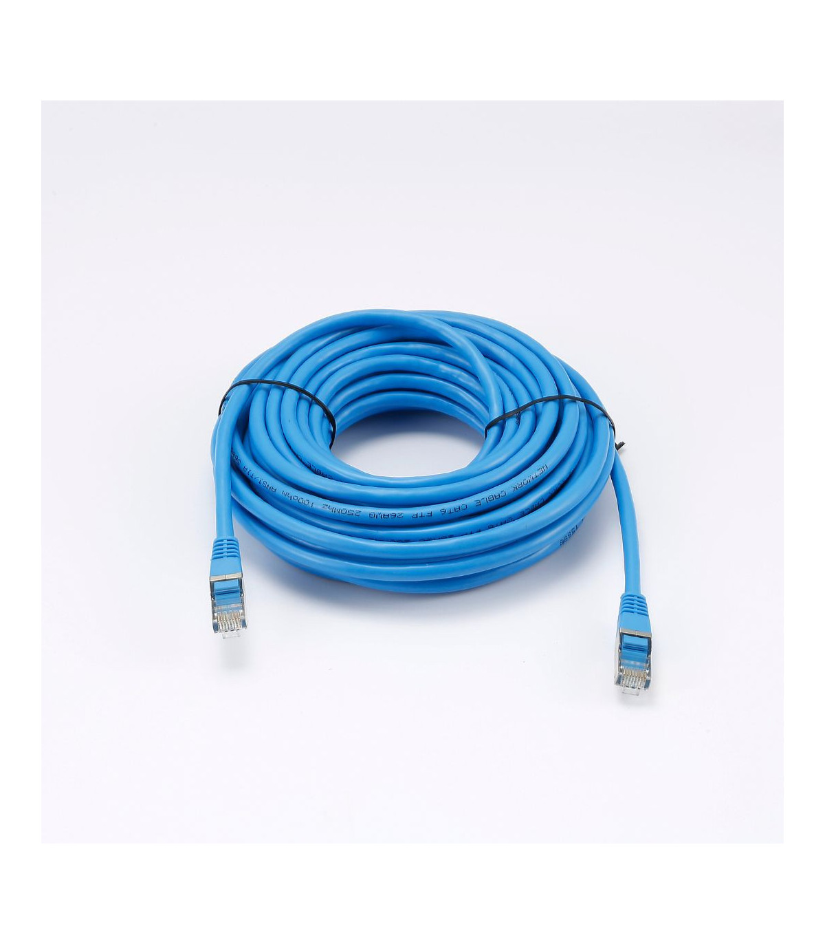 C ble RJ45 Male/Male droit CAT6 F/UTP - Longueur 10M - Bleu - en sachet