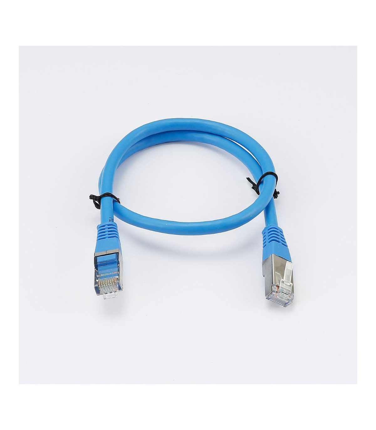 C ble RJ45 Male/Male droit CAT6A F/UTP - Longueur 0.50M - Bleu - en sachet