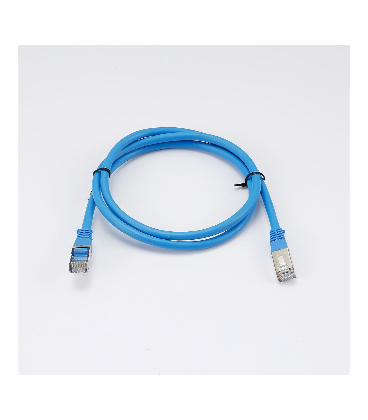 C ble RJ45 Male/Male droit CAT6A F/UTP - Longueur 1M - Bleu - en sachet