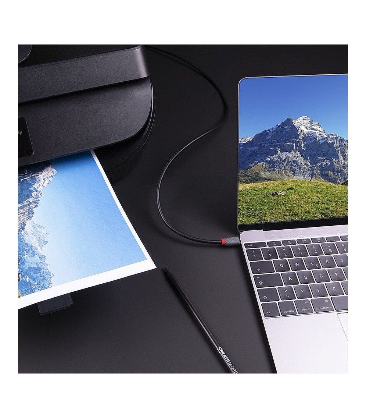 C ble USB 3.2 Type C vers B, 5Gbit/s, Anthra Line, 2m