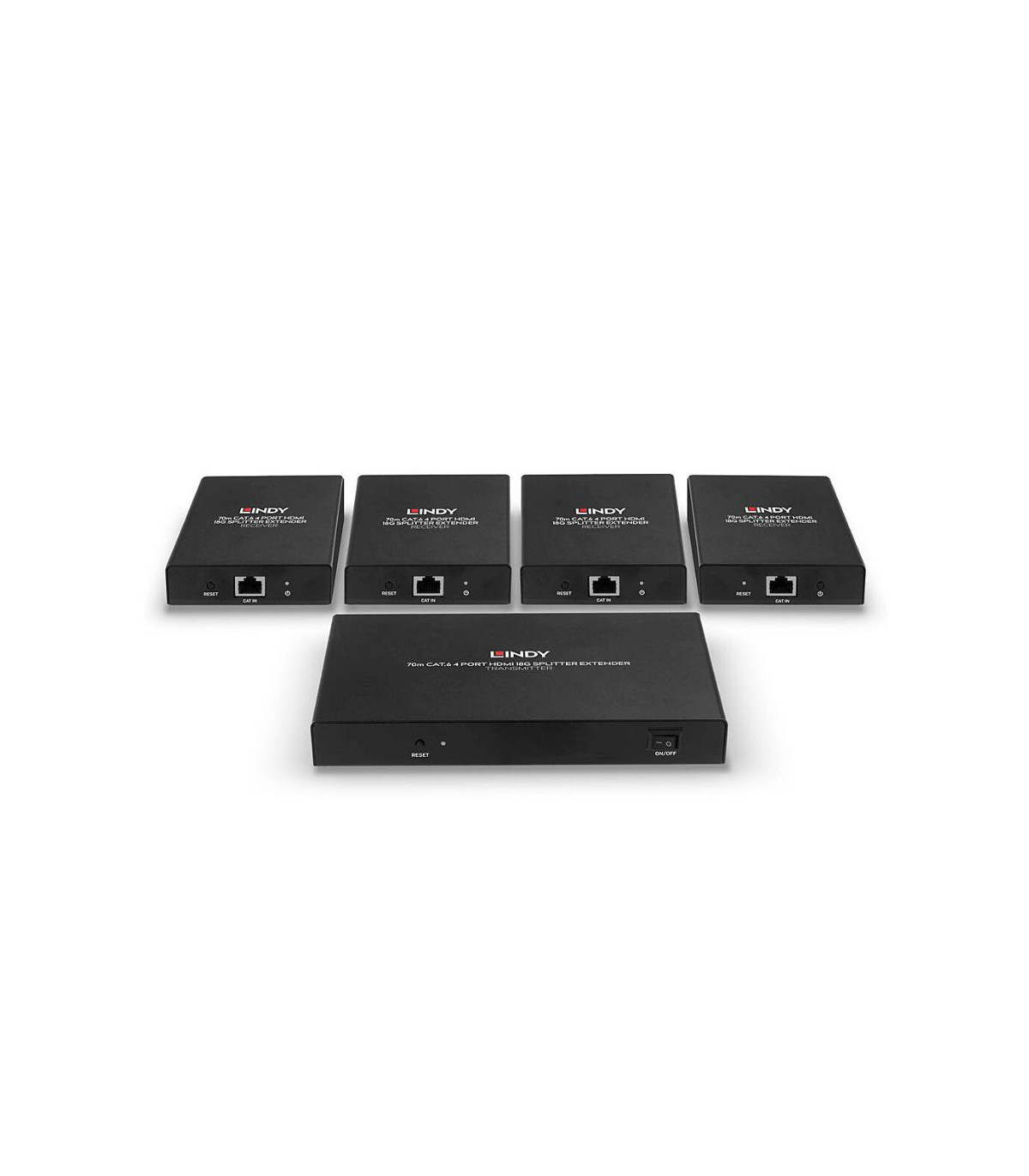 Splitter Extender Cat.6 4 ports HDMI 4K60, 70m