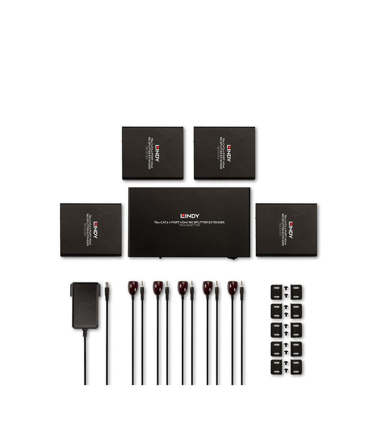 Splitter Extender Cat.6 4 ports HDMI 4K60, 70m