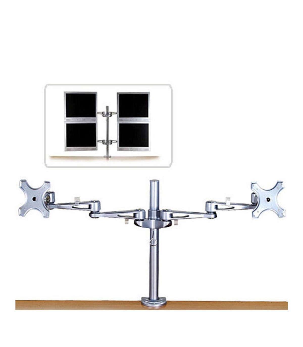 Double bras pour 2 écrans LCD