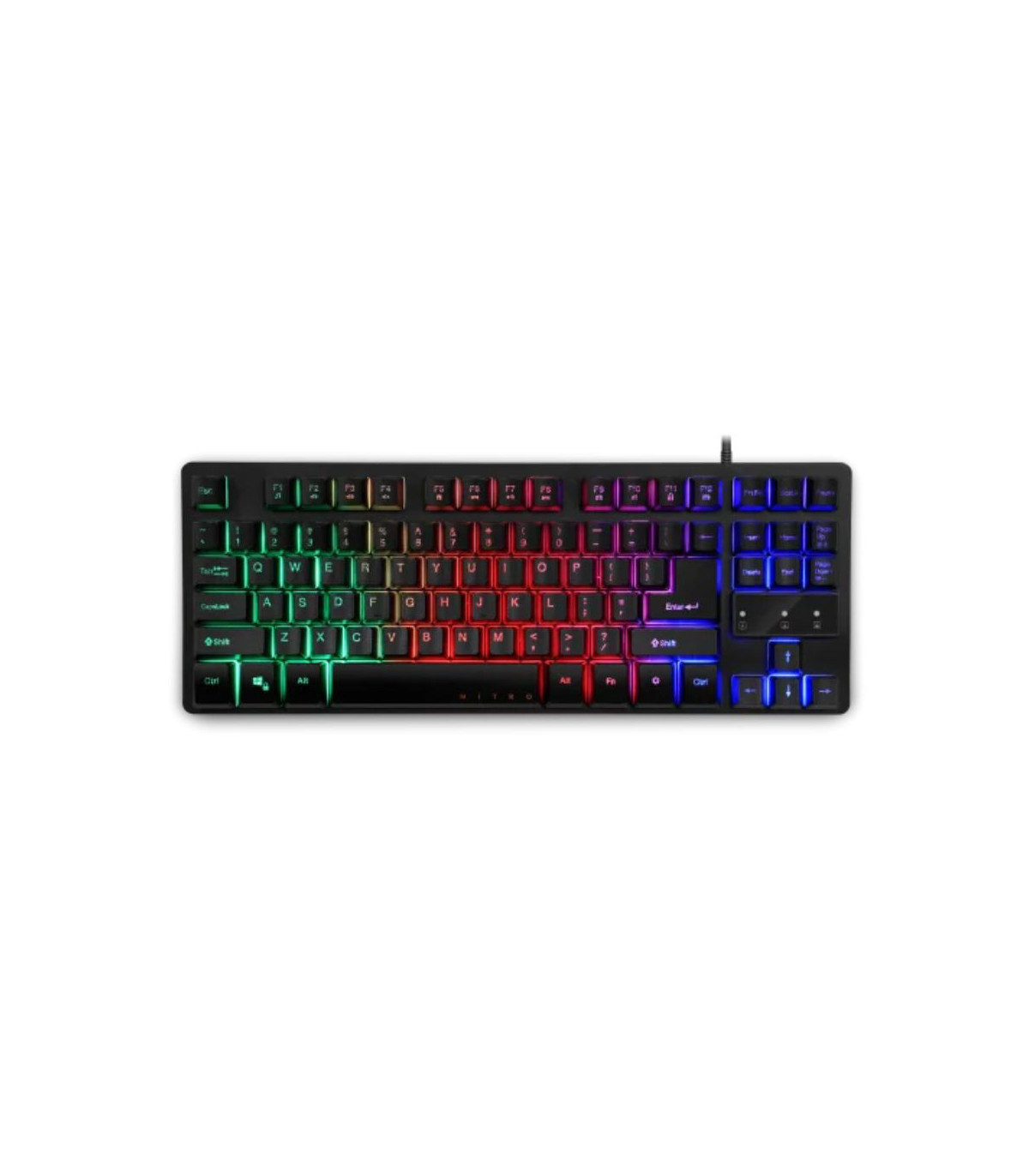 CLAVIER NITRO GAMING Clavier Gaming à membrane TKL 80% Rétroéclairage RVB 3 zone