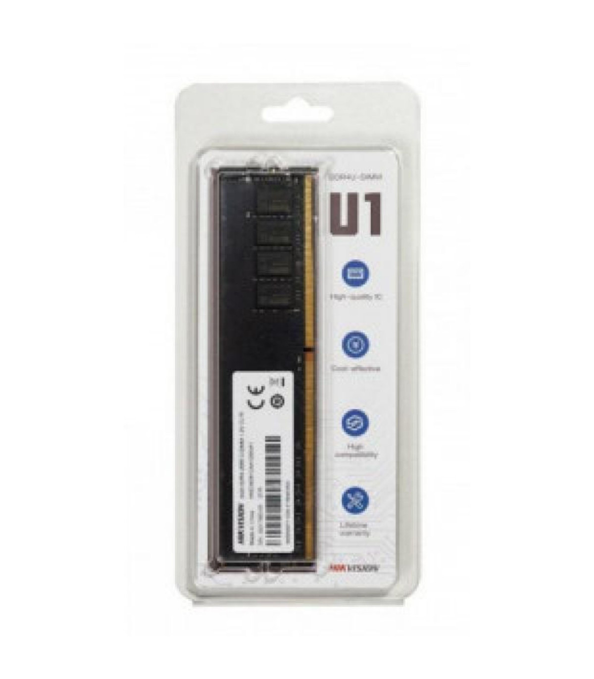 MEMOIRE HIKVISION DDR4 8GB 3200MHz UDIMM, 288Pin, 1.35V, CL16/18