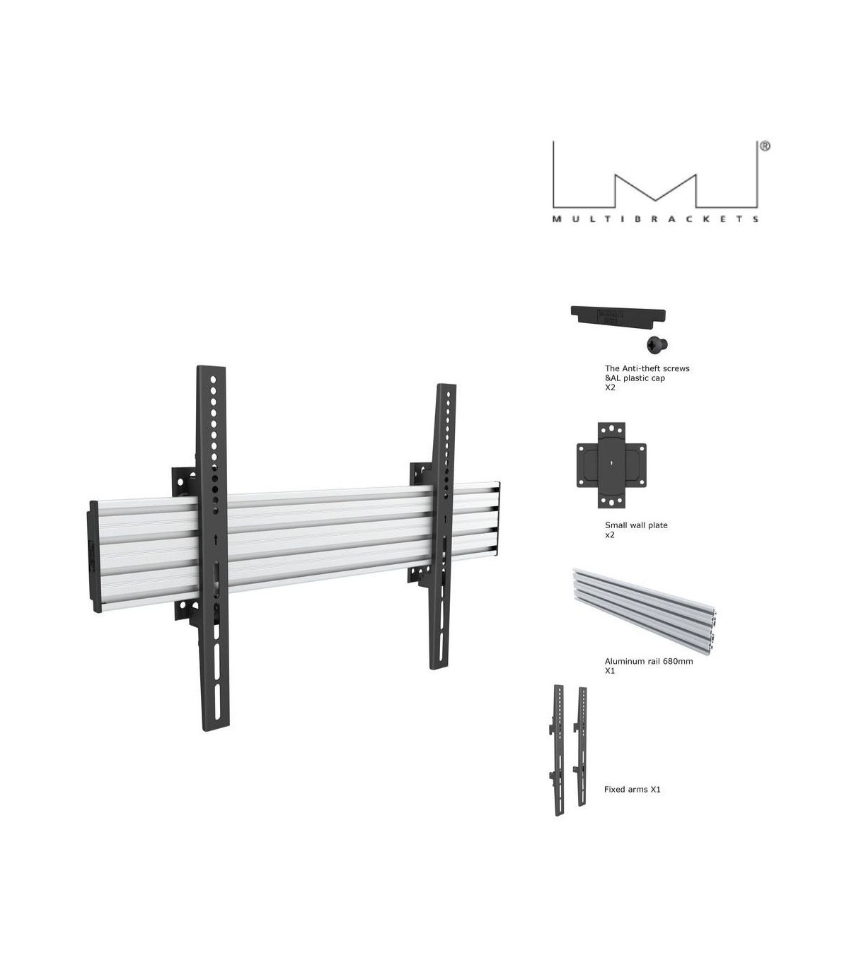 Fixation simple écran MULTIBRACKETS PRO Series MBW1U Silver pr moniteur 101,6 cm