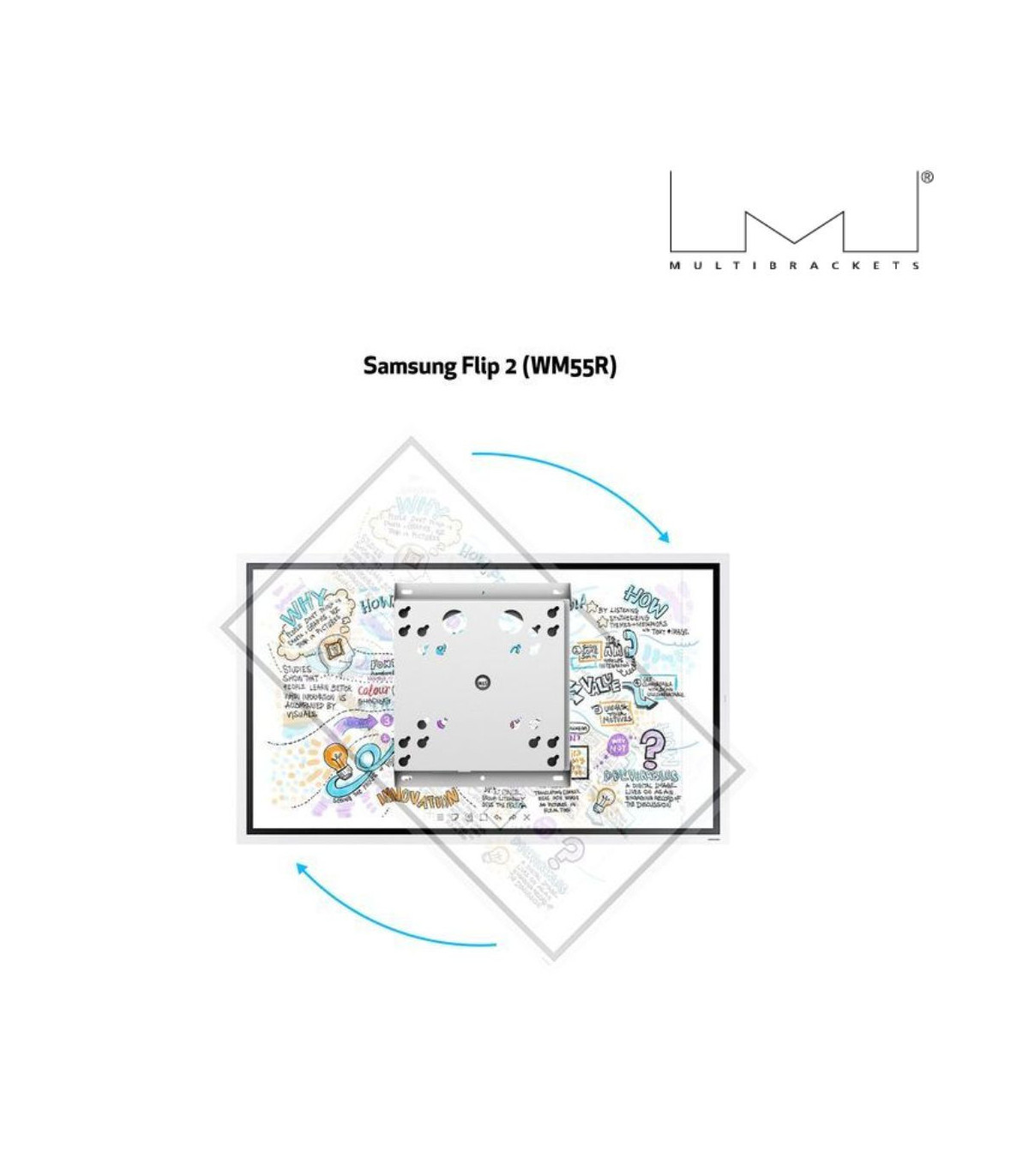 Support mural rotatif MULTIBRACKETS Blanc pour moniteur 127cm 50 2,41m 95 Capa