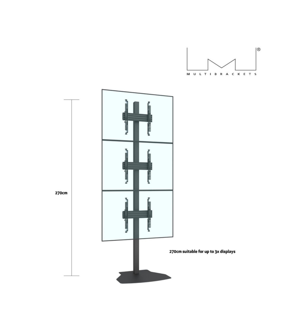 Colonne MULTIBRACKETS Noir M Pro Series 270cm en Aluminium pour écran