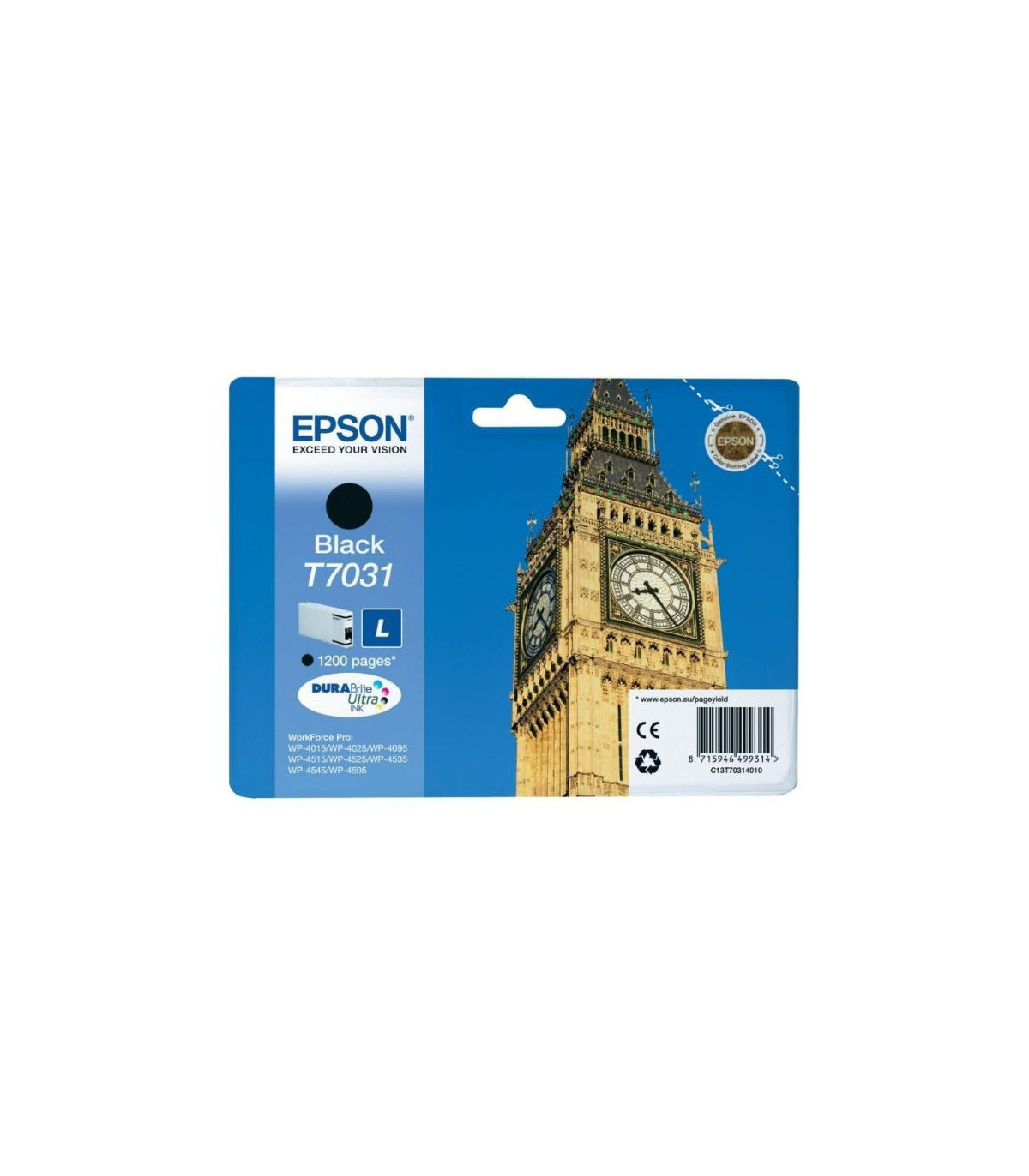 EPSON Cartouche Encre Big Ben T7031 Noir L 1 200 pages