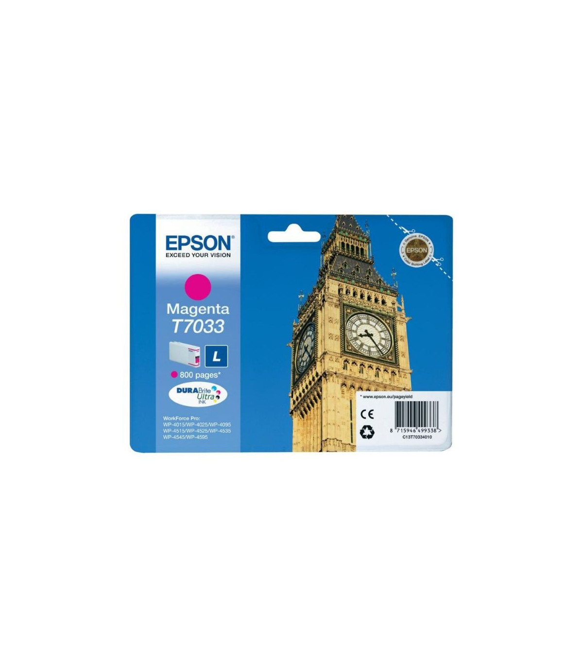 EPSON Cartouche Encre Big Ben T7033 Magenta L 800 pages