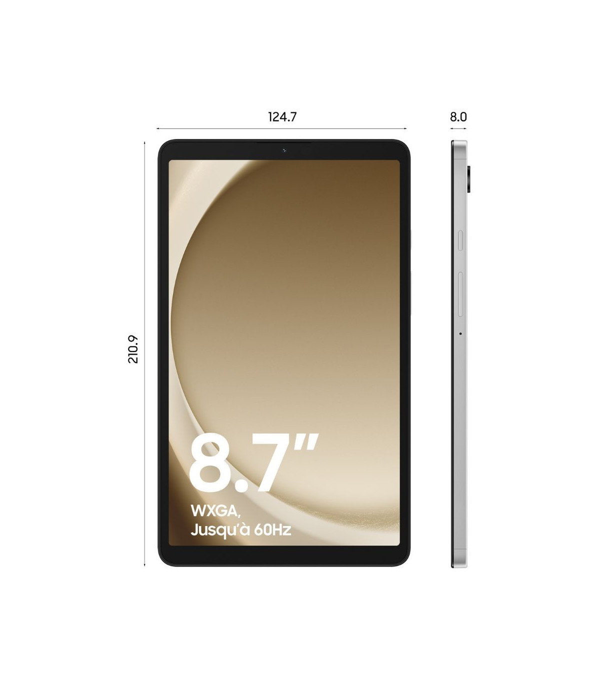 Samsung Galaxy Tab A9 8.7'' WIFI 64Go Argent RAM 4Go 1340 x 800 2 speakers Ca