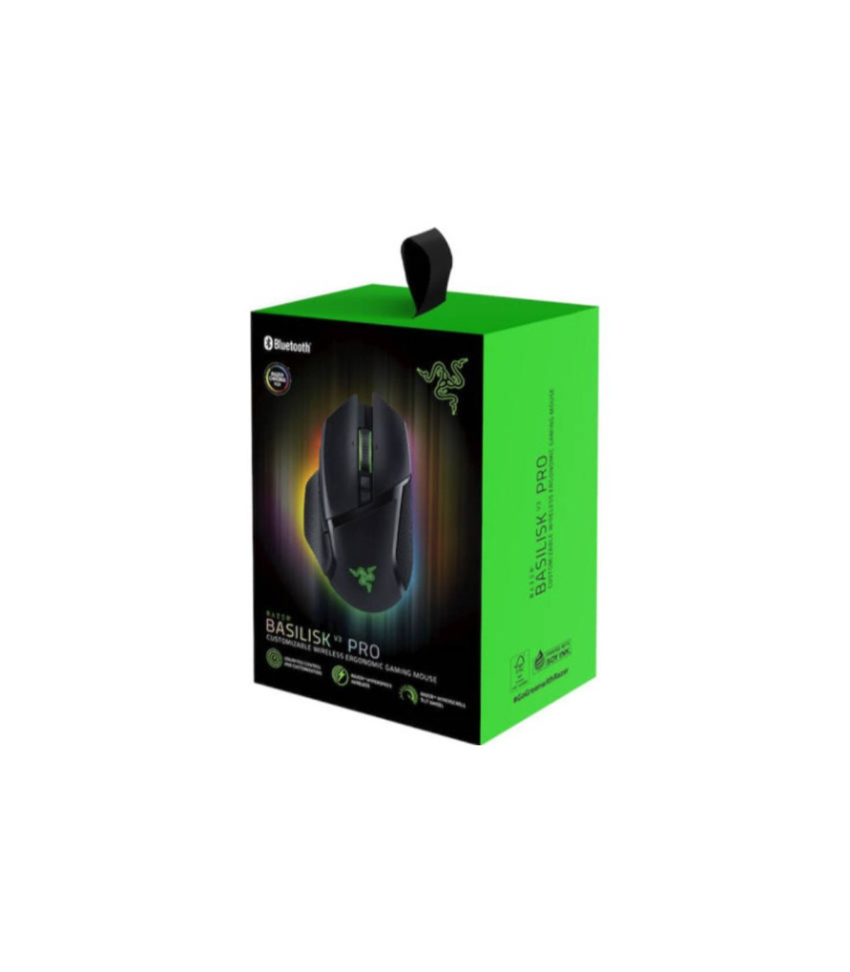 RAZER Souris Gaming sans Fil Basilisk V3 Pro - Noir, forme ergonomique, Eclair