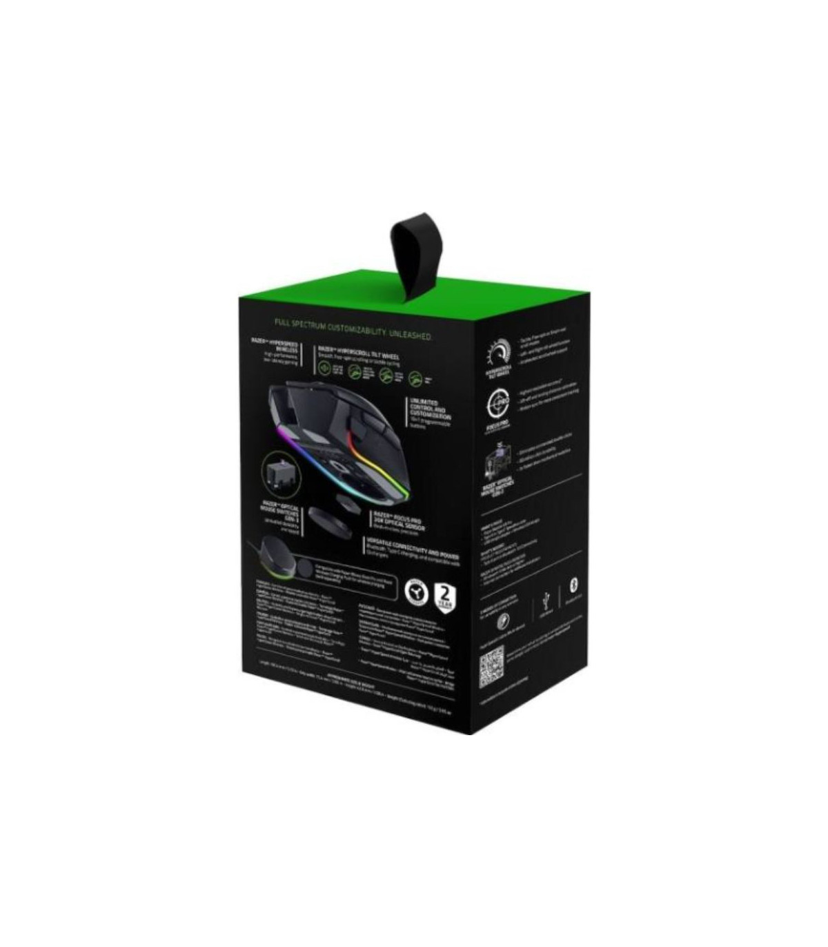 RAZER Souris Gaming sans Fil Basilisk V3 Pro - Noir, forme ergonomique, Eclair