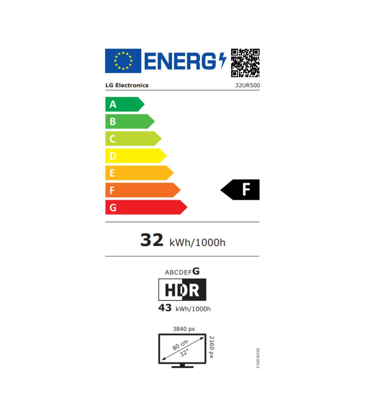 ECRAN LG 32 Noir 32UR500-B 16:9 VA 4ms 3840x2160 250cd/m 2xHDMI DP HPs 5Wx2 VE