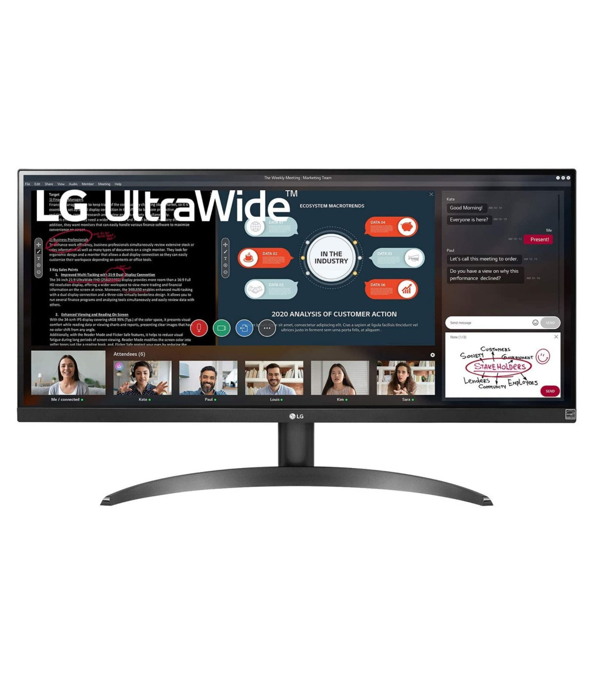 ECRAN LG 29 Noir 29WP500-B 21:9 UWFHD 5ms 2560 1080 250cd/m2 2xHDMI FreeSync HD