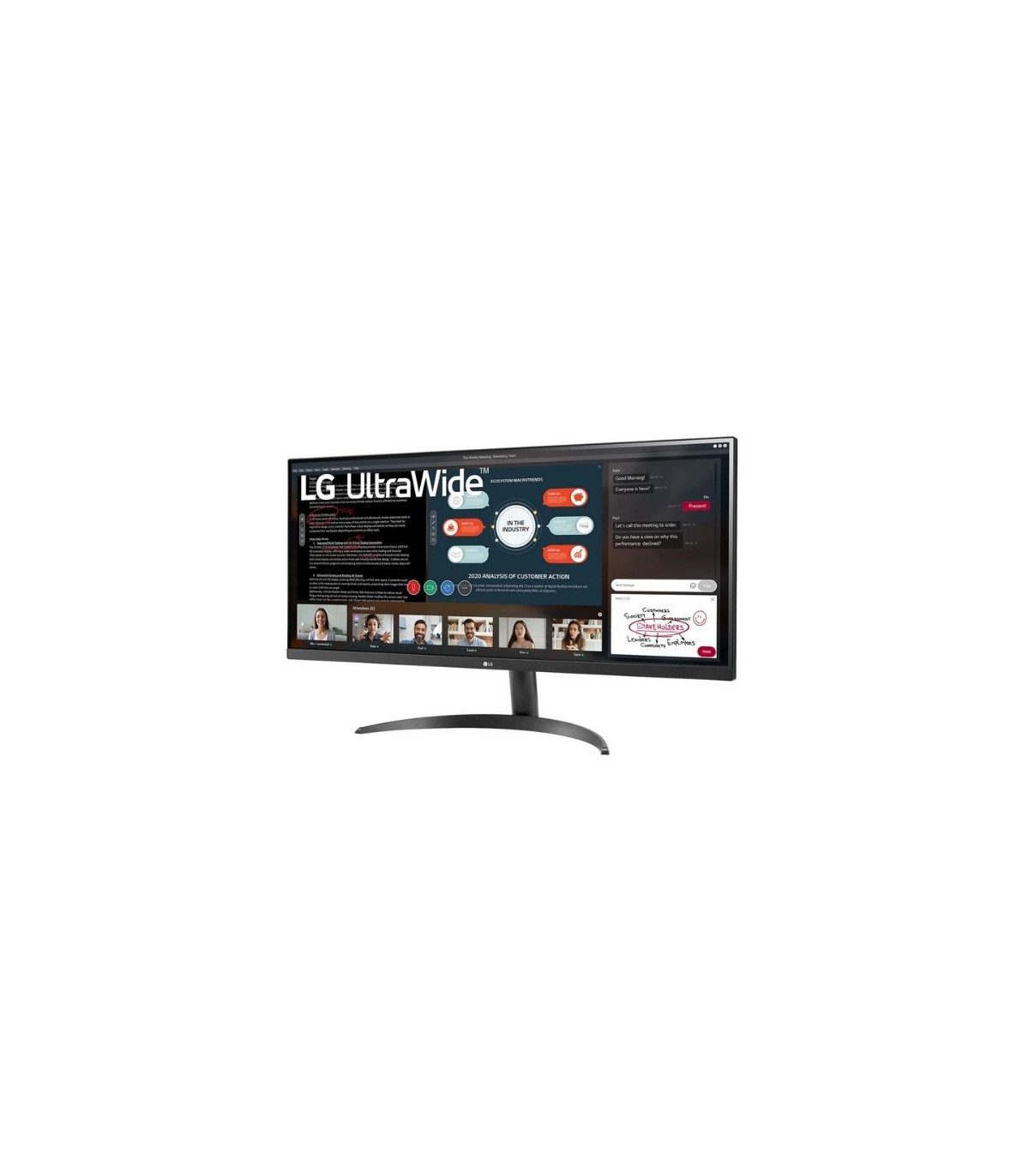 ECRAN LG 29 Noir 29WP500-B 21:9 UWFHD 5ms 2560 1080 250cd/m2 2xHDMI FreeSync HD
